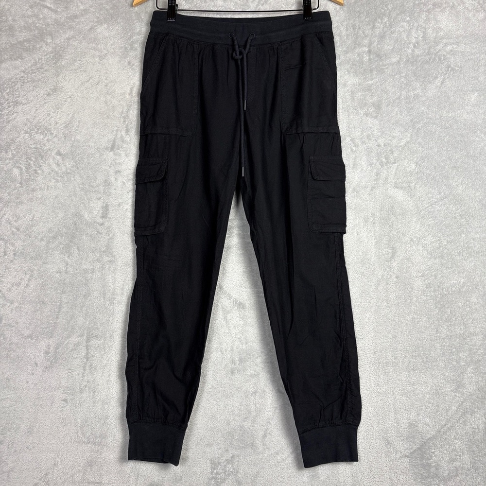 Community Aritzia Black Cotton Cargo Jogger Pants S Streetwear Comfort Casual